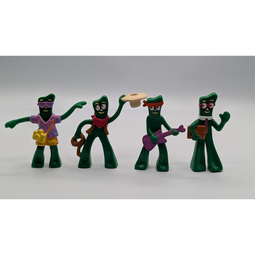 1989 Prema Toy Co. Applause  Gumby 3" Vintage Figurine Lot Of 4